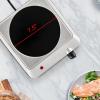 imageOVENTE Countertop Infrared Double Burner 1700W Electric Hot Plate and Portable Stove with 775quot and 675quot Ceramic Glass Cooktop 5 Level Temperature Setting and Easy to Clean Base Black BGI102BSilver