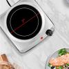 imageOVENTE Countertop Infrared Double Burner 1700W Electric Hot Plate and Portable Stove with 775quot and 675quot Ceramic Glass Cooktop 5 Level Temperature Setting and Easy to Clean Base Black BGI102BBGI101S  Silver