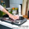 imageOVENTE Countertop Infrared Double Burner 1700W Electric Hot Plate and Portable Stove with 775quot and 675quot Ceramic Glass Cooktop 5 Level Temperature Setting and Easy to Clean Base Black BGI102BBGI202S  Silver