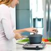 imageOVENTE Countertop Infrared Double Burner 1700W Electric Hot Plate and Portable Stove with 775quot and 675quot Ceramic Glass Cooktop 5 Level Temperature Setting and Easy to Clean Base Black BGI102BBGI201S  Silver