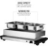 imageOVENTE Electric Buffet Server and Food Warmer with Temperature Control Perfect for Parties Dinners and Entertaining Two 15 Quart Chafing Dish Set with Stainless Steel Warming Tray Silver FW152S3 Chafing Pan  Silver
