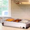imageOVENTE Electric Buffet Server and Food Warmer with Temperature Control Perfect for Parties Dinners and Entertaining Two 15 Quart Chafing Dish Set with Stainless Steel Warming Tray Silver FW152S3 Chafing Pan  Silver