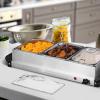 imageOVENTE Electric Buffet Server and Food Warmer with Temperature Control Perfect for Parties Dinners and Entertaining Two 15 Quart Chafing Dish Set with Stainless Steel Warming Tray Silver FW152S3 Chafing Pan  Silver