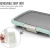 imageOVENTE Electric Griddle with 16 x 10 Inch Flat NonStick Cooking Surface Adjustable Thermostat Essential Indoor Grill for Instant Breakfast Pancakes Burgers Eggs Black GD1610BBlue