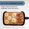 imageOVENTE Electric Griddle with 16 x 10 Inch Flat NonStick Cooking Surface Adjustable Thermostat Essential Indoor Grill for Instant Breakfast Pancakes Burgers Eggs Black GD1610BCopper