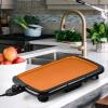imageOVENTE Electric Griddle with 16 x 10 Inch Flat NonStick Cooking Surface Adjustable Thermostat Essential Indoor Grill for Instant Breakfast Pancakes Burgers Eggs Black GD1610BCopper