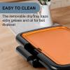 imageOVENTE Electric Griddle with 16 x 10 Inch Flat NonStick Cooking Surface Adjustable Thermostat Essential Indoor Grill for Instant Breakfast Pancakes Burgers Eggs Black GD1610BCopper
