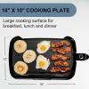 imageOVENTE Electric Griddle with 16 x 10 Inch Flat NonStick Cooking Surface Adjustable Thermostat Essential Indoor Grill for Instant Breakfast Pancakes Burgers Eggs Black GD1610BBlack