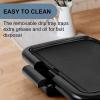 imageOVENTE Electric Griddle with 16 x 10 Inch Flat NonStick Cooking Surface Adjustable Thermostat Essential Indoor Grill for Instant Breakfast Pancakes Burgers Eggs Black GD1610BBlack