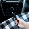 imageOVENTE Electric Heated Throw Blanket 57 x 39 Soft Polyester Fleece Heating Blanket with Car AC Outlet Temperature Control Overheat Protection and Machine Washable Black ampamp White BL4602BW