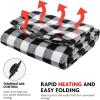 imageOVENTE Electric Heated Throw Blanket 57 x 39 Soft Polyester Fleece Heating Blanket with Car AC Outlet Temperature Control Overheat Protection and Machine Washable Black ampamp White BL4602BW