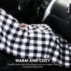 imageOVENTE Electric Heated Throw Blanket 57 x 39 Soft Polyester Fleece Heating Blanket with Car AC Outlet Temperature Control Overheat Protection and Machine Washable Black ampamp White BL4602BW