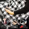 imageOVENTE Electric Heated Throw Blanket 57 x 39 Soft Polyester Fleece Heating Blanket with Car AC Outlet Temperature Control Overheat Protection and Machine Washable Black ampamp White BL4602BW