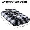 imageOVENTE Electric Heated Throw Blanket 57 x 39 Soft Polyester Fleece Heating Blanket with Car AC Outlet Temperature Control Overheat Protection and Machine Washable Black ampamp White BL4602BW