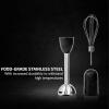 imageOVENTE Electric Immersion Hand Blender 300 Watt 2 Mixing Speed with Stainless Steel Blades Powerful Portable Easy Control Grip Stick Mixer Perfect for Smoothies Puree Baby Food ampamp Soup Red HS560RWith Attachment  Black