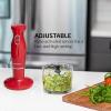 imageOVENTE Electric Immersion Hand Blender 300 Watt 2 Mixing Speed with Stainless Steel Blades Powerful Portable Easy Control Grip Stick Mixer Perfect for Smoothies Puree Baby Food ampamp Soup Red HS560RWith Attachment  Red
