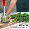 imageOVENTE Electric Immersion Hand Blender 300 Watt 2 Mixing Speed with Stainless Steel Blades Powerful Portable Easy Control Grip Stick Mixer Perfect for Smoothies Puree Baby Food ampamp Soup Red HS560RRed