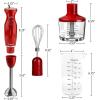 imageOVENTE Electric Immersion Hand Blender 300 Watt 2 Mixing Speed with Stainless Steel Blades Powerful Portable Easy Control Grip Stick Mixer Perfect for Smoothies Puree Baby Food ampamp Soup Red HS560RWith Attachment  Red