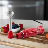 imageOVENTE Electric Immersion Hand Blender 300 Watt 2 Mixing Speed with Stainless Steel Blades Powerful Portable Easy Control Grip Stick Mixer Perfect for Smoothies Puree Baby Food ampamp Soup Red HS560RRed