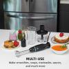 imageOVENTE Electric Immersion Hand Blender 300 Watt 2 Mixing Speed with Stainless Steel Blades Powerful Portable Easy Control Grip Stick Mixer Perfect for Smoothies Puree Baby Food ampamp Soup Red HS560RWith Attachment  Black