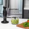 imageOVENTE Electric Immersion Hand Blender 300 Watt 2 Mixing Speed with Stainless Steel Blades Powerful Portable Easy Control Grip Stick Mixer Perfect for Smoothies Puree Baby Food ampamp Soup Red HS560RWith Attachment  Black