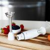 imageOVENTE Electric Immersion Hand Blender 300 Watt 2 Mixing Speed with Stainless Steel Blades Powerful Portable Easy Control Grip Stick Mixer Perfect for Smoothies Puree Baby Food ampamp Soup Red HS560RWhite