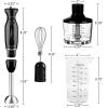 imageOVENTE Electric Immersion Hand Blender 300 Watt 2 Mixing Speed with Stainless Steel Blades Powerful Portable Easy Control Grip Stick Mixer Perfect for Smoothies Puree Baby Food ampamp Soup Red HS560RWith Attachment  Black