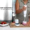 imageOVENTE Electric Immersion Hand Blender 300 Watt 2 Mixing Speed with Stainless Steel Blades Powerful Portable Easy Control Grip Stick Mixer Perfect for Smoothies Puree Baby Food ampamp Soup Red HS560RWhite