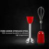 imageOVENTE Electric Immersion Hand Blender 300 Watt 2 Mixing Speed with Stainless Steel Blades Powerful Portable Easy Control Grip Stick Mixer Perfect for Smoothies Puree Baby Food ampamp Soup Red HS560RWith Attachment  Red