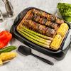 imageOVENTE Electric Indoor Grill with 13x10 Inch NonStick Cooking Surface 1000W Fast Heat Up Power Adjustable Temperature Removable and Dishwasher Safe Grilling Plate and Drip Tray Black GD1632NLBGD1632NLCO