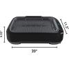 imageOVENTE Electric Indoor Grill with 13x10 Inch NonStick Cooking Surface 1000W Fast Heat Up Power Adjustable Temperature Removable and Dishwasher Safe Grilling Plate and Drip Tray Black GD1632NLBSGR85B
