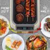 imageOVENTE Electric Indoor Grill with 13x10 Inch NonStick Cooking Surface 1000W Fast Heat Up Power Adjustable Temperature Removable and Dishwasher Safe Grilling Plate and Drip Tray Black GD1632NLBSGR85W