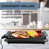 imageOVENTE Electric Indoor Grill with 13x10 Inch NonStick Cooking Surface 1000W Fast Heat Up Power Adjustable Temperature Removable and Dishwasher Safe Grilling Plate and Drip Tray Black GD1632NLBGD1510NLB
