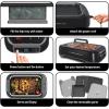 imageOVENTE Electric Indoor Grill with 13x10 Inch NonStick Cooking Surface 1000W Fast Heat Up Power Adjustable Temperature Removable and Dishwasher Safe Grilling Plate and Drip Tray Black GD1632NLBSGR85B