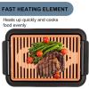 imageOVENTE Electric Indoor Grill with 13x10 Inch NonStick Cooking Surface 1000W Fast Heat Up Power Adjustable Temperature Removable and Dishwasher Safe Grilling Plate and Drip Tray Black GD1632NLBGD1510NLCO