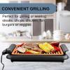 imageOVENTE Electric Indoor Grill with 13x10 Inch NonStick Cooking Surface 1000W Fast Heat Up Power Adjustable Temperature Removable and Dishwasher Safe Grilling Plate and Drip Tray Black GD1632NLBGD1510NLCO