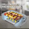 imageOVENTE Electric Indoor Grill with 13x10 Inch NonStick Cooking Surface 1000W Fast Heat Up Power Adjustable Temperature Removable and Dishwasher Safe Grilling Plate and Drip Tray Black GD1632NLBSGR85B