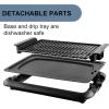 imageOVENTE Electric Indoor Grill with 13x10 Inch NonStick Cooking Surface 1000W Fast Heat Up Power Adjustable Temperature Removable and Dishwasher Safe Grilling Plate and Drip Tray Black GD1632NLBGD1510NLB