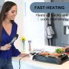 imageOVENTE Electric Indoor Grill with 13x10 Inch NonStick Cooking Surface 1000W Fast Heat Up Power Adjustable Temperature Removable and Dishwasher Safe Grilling Plate and Drip Tray Black GD1632NLBGD1632NLB