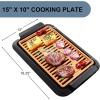 imageOVENTE Electric Indoor Grill with 13x10 Inch NonStick Cooking Surface 1000W Fast Heat Up Power Adjustable Temperature Removable and Dishwasher Safe Grilling Plate and Drip Tray Black GD1632NLBGD1510NLCO