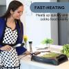 imageOVENTE Electric Indoor Grill with 13x10 Inch NonStick Cooking Surface 1000W Fast Heat Up Power Adjustable Temperature Removable and Dishwasher Safe Grilling Plate and Drip Tray Black GD1632NLBGD1632NLCO