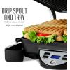 imageOVENTE Electric Sandwich Maker with NonStick Plates Indicator Lights Cool Touch Handle Easy to Clean and Store Perfect for Cooking Breakfast Grilled Cheese Tuna Melts and Snacks Black GPS401BGP1000BR