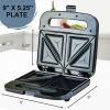 imageOVENTE Electric Sandwich Maker with NonStick Plates Indicator Lights Cool Touch Handle Easy to Clean and Store Perfect for Cooking Breakfast Grilled Cheese Tuna Melts and Snacks Black GPS401BGPS401B