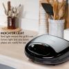 imageOVENTE Electric Sandwich Maker with NonStick Plates Indicator Lights Cool Touch Handle Easy to Clean and Store Perfect for Cooking Breakfast Grilled Cheese Tuna Melts and Snacks Black GPS401BGPI302B