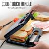 imageOVENTE Electric Sandwich Maker with NonStick Plates Indicator Lights Cool Touch Handle Easy to Clean and Store Perfect for Cooking Breakfast Grilled Cheese Tuna Melts and Snacks Black GPS401BGP0401B