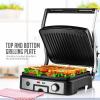 imageOVENTE Electric Sandwich Maker with NonStick Plates Indicator Lights Cool Touch Handle Easy to Clean and Store Perfect for Cooking Breakfast Grilled Cheese Tuna Melts and Snacks Black GPS401BGP1861BR