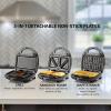 imageOVENTE Electric Sandwich Maker with NonStick Plates Indicator Lights Cool Touch Handle Easy to Clean and Store Perfect for Cooking Breakfast Grilled Cheese Tuna Melts and Snacks Black GPS401BGPI302B
