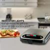imageOVENTE Electric Sandwich Maker with NonStick Plates Indicator Lights Cool Touch Handle Easy to Clean and Store Perfect for Cooking Breakfast Grilled Cheese Tuna Melts and Snacks Black GPS401BGPS401B