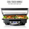imageOVENTE Electric Sandwich Maker with NonStick Plates Indicator Lights Cool Touch Handle Easy to Clean and Store Perfect for Cooking Breakfast Grilled Cheese Tuna Melts and Snacks Black GPS401BGP1000BR