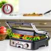 imageOVENTE Electric Sandwich Maker with NonStick Plates Indicator Lights Cool Touch Handle Easy to Clean and Store Perfect for Cooking Breakfast Grilled Cheese Tuna Melts and Snacks Black GPS401BGP1861BR